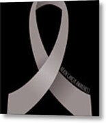 Brain Cancer Awareness Ribbon Metal Print