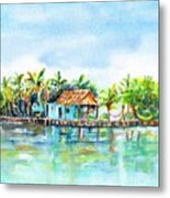Bread And Butter Caye Belize Metal Print