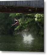 Bridge Jumping Metal Print