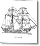 Brigantine  - Mediterranean Sailing Ship Metal Print