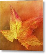 Bright Autumn Leaf Metal Print