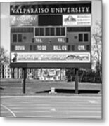 Brown Field Scoreboard Valparaiso University Black And White Pho Metal Print