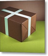 Brown Gift Box Metal Print