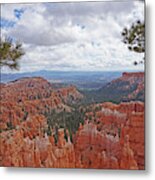 Bryce Canyon National Park - Panorama With Branches Metal Print