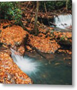 Buck Mountain Creek Autumn Falls Metal Print