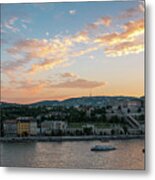 Budapest Sunset Over The Danube Metal Print