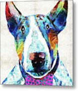 Bull Terrier Art - Party Animal - Sharon Cummings Metal Print