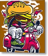 Burger Rider Metal Print