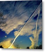 Busy Winter Sky At Dusk - One Metal Print