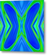 Butterfly Abstract Blue Metal Print