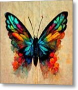 Butterfly Watercolor Metal Print