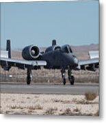 C Afrc A-10 Warthog Recovering To Nellis Afb Metal Print