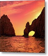 Cabo Arch Sunset Metal Print