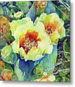 Cactus Splendor Ii - Yellow Blossoms Metal Print