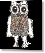 Caffeinated Owl With Transparent Background Metal Print