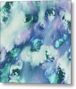 Calm Cool Soft Abstract Splash Of Ocean Blue Watercolor Metal Print