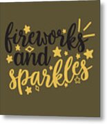 Camping Gift Fireworks And Sparkles Metal Print