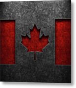 Canadian Flag Stone Texture Repost Metal Print
