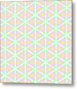 Candy Flower - Pink, Yellow and Green Floral Pattern Metal Print
