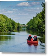 Canoeing Couple - Biscayne National Park - Florida Metal Print