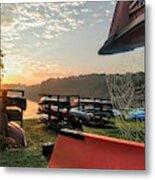 Canoes And Spiders At Dawn Metal Print