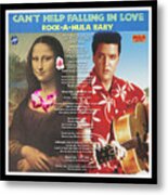 Mona Lisa And Elvis - Can't Help Falling In Love - Mixed Media Record Album Covers Pop Art Collage Metal Print