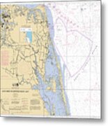 Cape Henry To Currituck Beach Light, Noaa Chart 12207 Metal Print