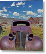 Car In Bodie Ghost Town Metal Print