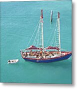 Caribbean Blue Birdseye View Metal Print