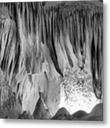 Carlsbad Caverns Whale Mouth Formation Black And White Metal Print