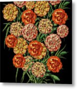 Carnations On Black Metal Print