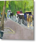 Carriages, Central Park, New York City Metal Print