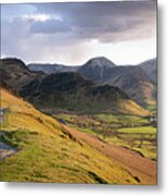 Catbells Hiking Trail In The Lake District England Metal Print
