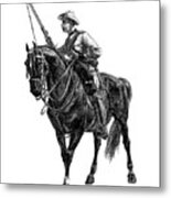 Cavalryman And Horse Metal Print