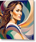 Celebrity Portrait - Jennifer Lopez Metal Print
