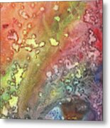 Celestial Breeze Synergy Of Crystal And Abstract Watercolor Decor V Metal Print