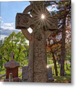 Celtic Cross Tombstone On Hill Of Calvary Chapel In Milwaukee Wi Metal Print