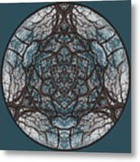 Celtoak Creation - Celtic Trinity Knot Triquetra Vibes Evoked By Kaleidoscopic View Of An Oak Tree Metal Print