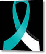 Cervical Cancer Awareness Ribbon Metal Print