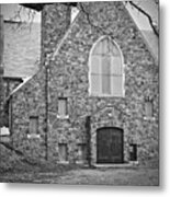 Chapel In Black And White Metal Print