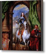 Charles I With M. De St Antoine By Anthony Van Dyck Metal Print