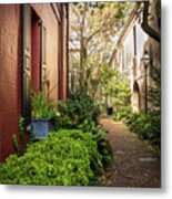 Charleston Garden Walkway - View 5 Metal Print
