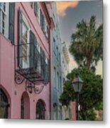 Charleston - Historic- Rainbow Row Metal Print