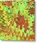 Chartreuse Flume - Contemporary Abstract - Abstract Expressionist Painting - Green, Mint, Brown Metal Print