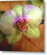 Chartreuse Orchid Paint Metal Print