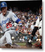 Chase Utley And Buster Posey Metal Print