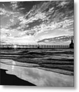 Chasing The Dream Black And White Metal Print