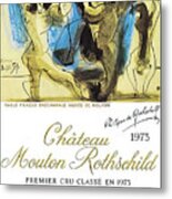Chateau Mouton Rothschild 1973 Wine Label Artwork By Pablo Picasso Metal Print