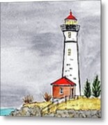 Brave Red Top Maine Lighthouse Metal Print