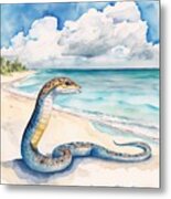 Snake At The Beach Metal Print